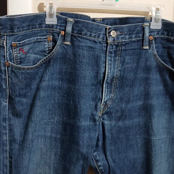 Polo Ralph Lauren 018 Slim Straight Blue Denim Jeans 40x32 Riverside Wash - Picture 6 of 16